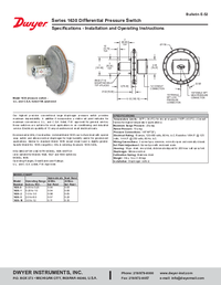Thumbnail of document Manual - 1638-0 Series 1630 Large Diaphragm Pressure Switches